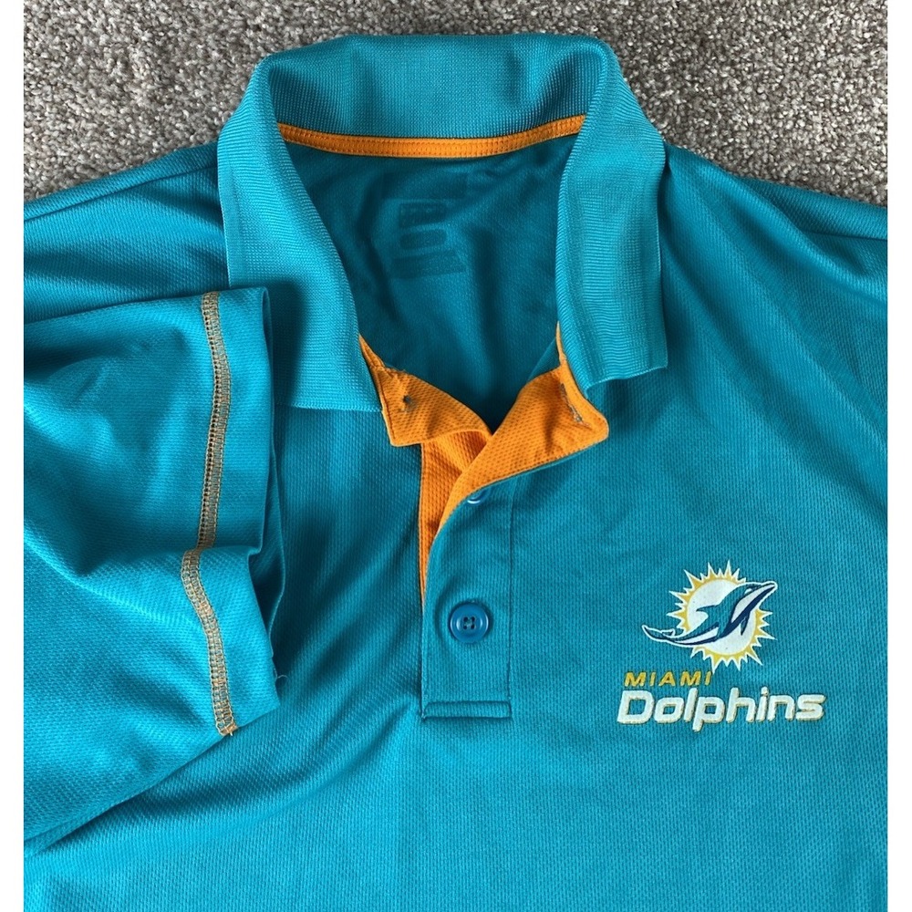 TX3 Cool NFL Miami Dolphins Polo Shirt Men L Colorblock Performance NFL Read